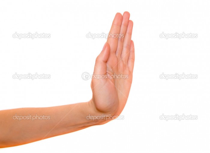 Stop hand gesture